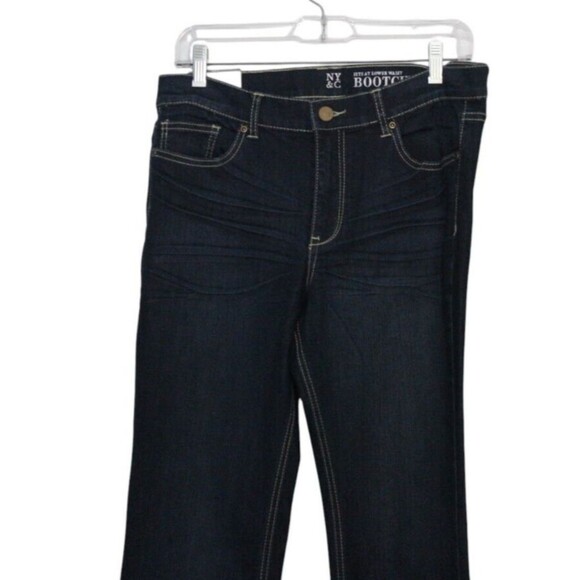 New York & Co Women's Jeans Bootcut Low Waist Dark Wash Stretch Denim Sz 8T NWT - Picture 2 of 5